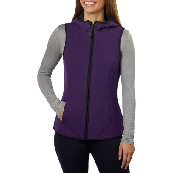 Gerry Women's micro-fleece vest full zip hoodie purple S Hiking outdoor casual - Picture 1 of 14